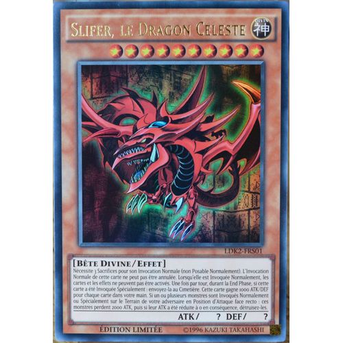 Carte Yu-Gi-Oh Ldk2-Frs01 Slifer, Le Dragon Céleste Ultra Rare Neuf Fr
