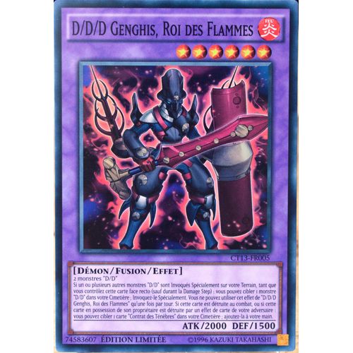 Carte Yu-Gi-Oh Ct13-Fr005 D/D/D Genghis, Roi Des Flammes Super Rare Neuf Fr