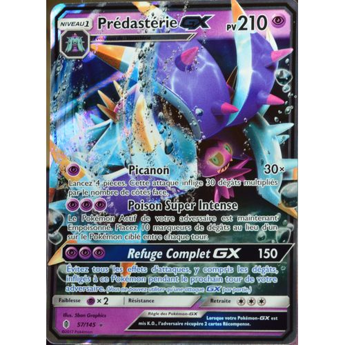 Carte Pokémon 57/145 Prédastérie Gx 210 Pv Sl2 - Soleil Et Lune - Gardiens Ascendants Neuf Fr