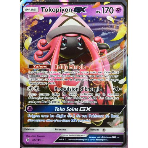 Carte Pokémon 60/145 Tokopiyon Gx 170 Pv Sl2 - Soleil Et Lune - Gardiens Ascendants Neuf Fr