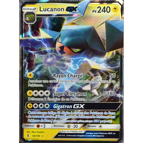 Carte Pokémon 45/145 Lucanon Gx 240 Pv Sl2 - Soleil Et Lune - Gardiens Ascendants Neuf Fr