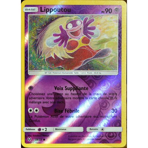 Carte Pokémon 38/73 Lippoutou 90 Pv - Reverse Sl3.5 Légendes Brillantes Neuf Fr