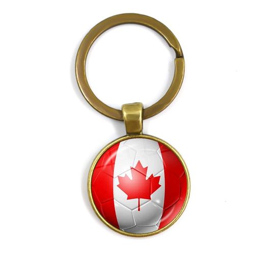 Cabochon En Verre De Sensation Nationale De Modèle De Football, Porte-Clés Commémoratif, Cadeau De Bague, Japon, Arabie Saoudite, Australie, Iran, Maroc, Canada
