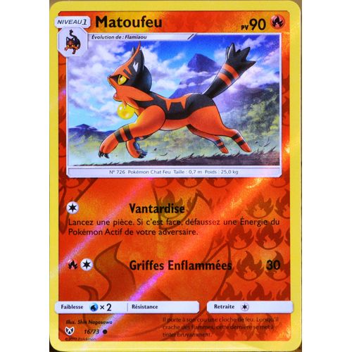Carte Pokémon 16/73 Matoufeu 90 Pv - Reverse Sl3.5 Légendes Brillantes Neuf Fr