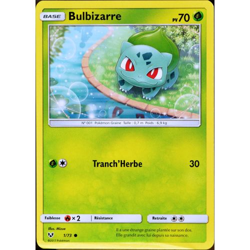 Carte Pokémon 1/73 Bulbizarre 70 Pv Sl3.5 Légendes Brillantes Neuf Fr