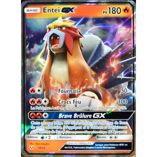 Carte Pokémon 10/73 Entei-Gx Sl3.5 Légendes Brillantes Neuf Fr