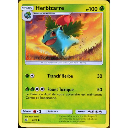 Carte Pokémon 2/73 Herbizarre 100 Pv Sl3.5 Légendes Brillantes Neuf Fr