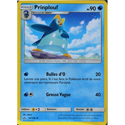 Carte Pokémon 33/156 Prinplouf Sl5 - Soleil Et Lune - Ultra Prisme Neuf Fr