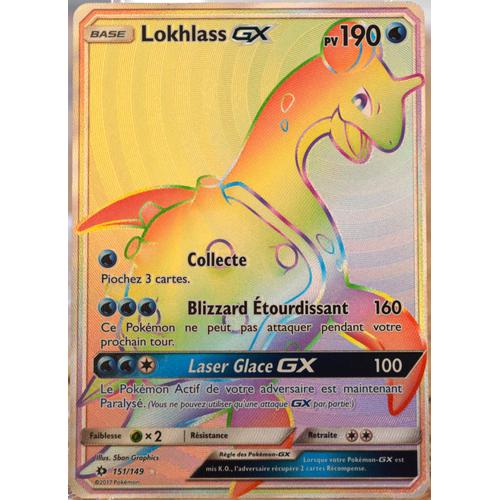 Carte Pokémon 151/149 Lokhlass-Gx - Full Art Secrete Sm1 - Soleil Et Lune Neuf Fr