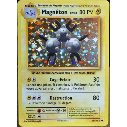 Carte Pokémon 38/108 Magnéton Niv.30 80 Pv - Holo Xy - Evolutions  Neuf Fr
