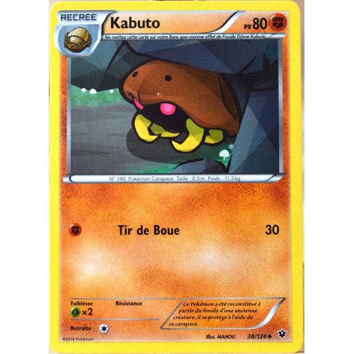 Carte Pokémon 38/124 Kabuto 80 Pv Xy - Impact Des Destins Neuf Fr