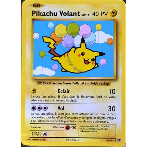 Carte Pokémon 110/108 Pikachu Volant Niv.12 Secrète Xy - Evolutions  Neuf Fr