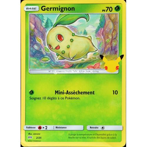 Carte Pokémon 2/25 Germignon 70 Pv Promo 25 Ans Neuf Fr