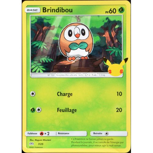 Carte Pokémon 7/25 Brindibou 60 Pv Promo 25 Ans Neuf Fr
