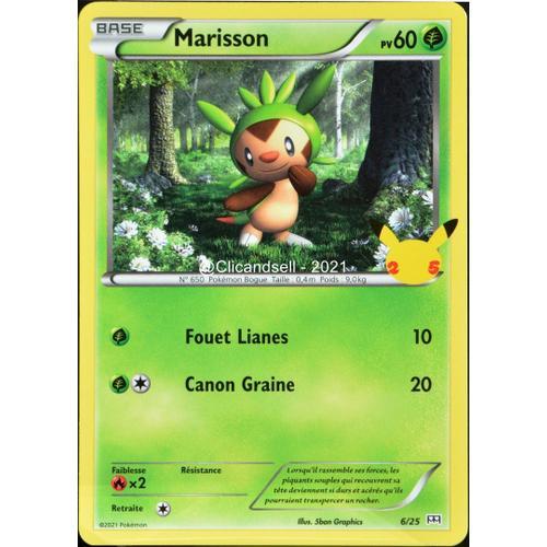 Carte Pokémon 6/25 Marisson 60 Pv Promo 25 Ans Neuf Fr