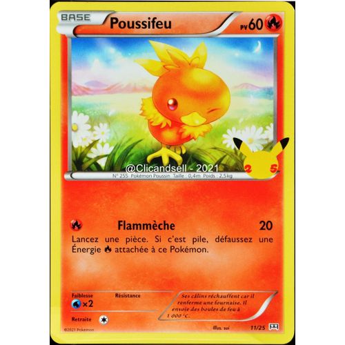 Carte Pokémon 11/25 Poussifeu 60 Pv Promo 25 Ans Neuf Fr