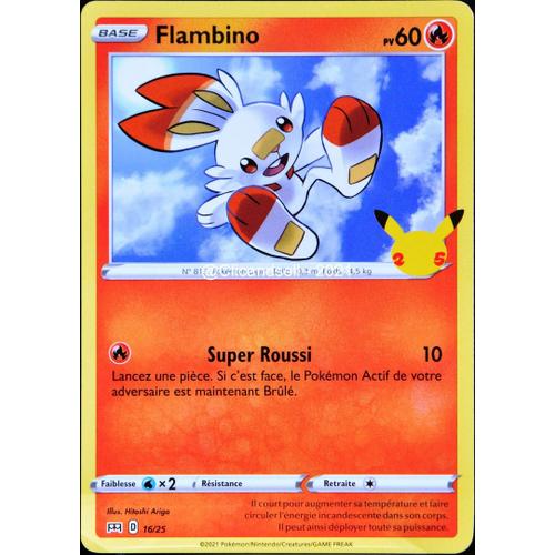 Carte Pokémon 16/25 Flambino 60 Pv Promo 25 Ans Neuf Fr