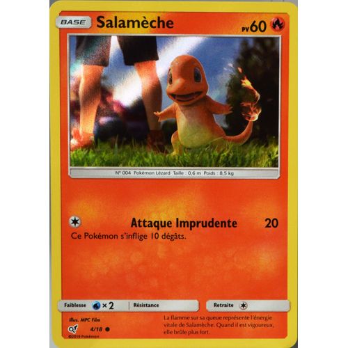 Carte Pokémon 4/18 Salamèche 60 Pv - Holo Détective Pikachu Neuf Fr