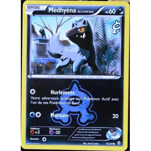 Carte Pokémon 16/34 Medhyèna Team Aqua 60 Pv Double Danger Neuf Fr