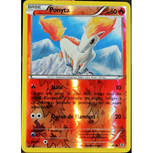 Carte Pokémon 14/83 Ponyta 60 Pv - Reverse Générations Neuf Fr