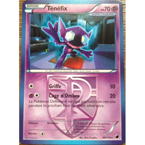 Carte Pokémon Ténéfix 70 Pv 49/116 Glaciation Plasma Neuf Fr