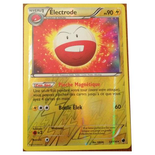 Carte Pokémon Electrode Reverse 90 Pv 33/116 Glaciation Plasma Neuf Fr