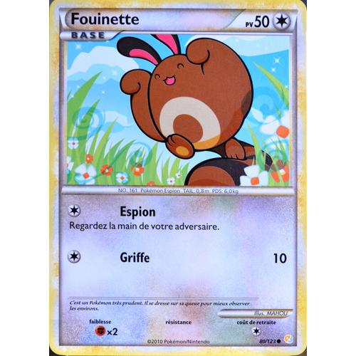 Carte Pokémon 80/123 Fouinette 50 Pv Heartgold Soulsilver Neuf Fr