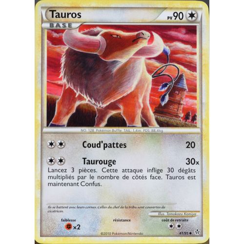 Carte Pokémon 41/95 Tauros 90 Pv Hs Déchainement Neuf Fr