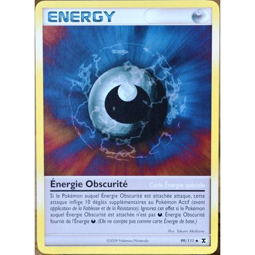 Carte Pokémon 99/111 Énergie Obscurité Platine Rivaux Émergents Neuf Fr