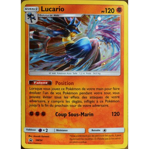 Carte Pokémon Sm54 Lucario 120 Pv - Holo Promo Neuf Fr