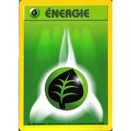 Carte Pokémon 99/102 Energie Plante Set De Base Neuf Fr