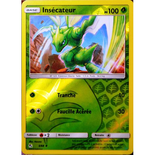 Carte Pokémon 5/68 Insécateur - Reverse Sl11.5 - Soleil Et Lune - Destinées Occultes Neuf Fr