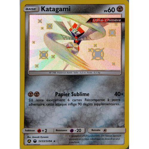 Carte Pokémon Sv33/Sv94 Katagami 60 Pv - Shiny Sl11.5 - Soleil Et Lune - Destinées Occultes Neuf Fr