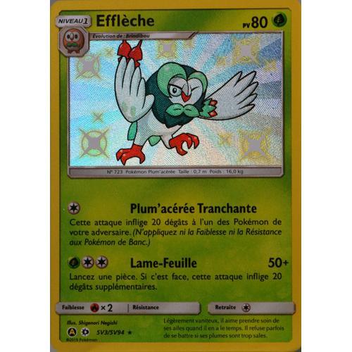 Carte Pokémon Sv3/Sv94 Efflèche 80 Pv - Shiny Sl11.5 - Soleil Et Lune - Destinées Occultes Neuf Fr