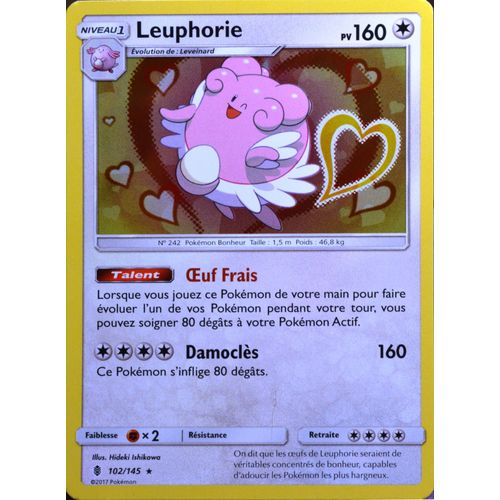 Carte Pokémon 102/145 Leuphorie 160 Pv - Holo Sl2 - Soleil Et Lune - Gardiens Ascendants Neuf Fr