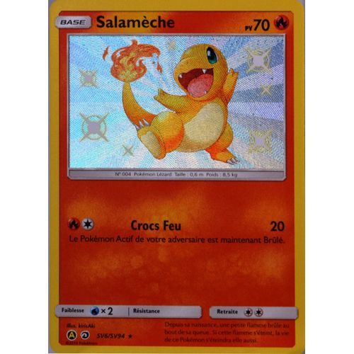 Carte Pokémon Sv6/Sv94 Salamèche 70 Pv - Shiny Sl11.5 - Soleil Et Lune - Destinées Occultes Neuf Fr
