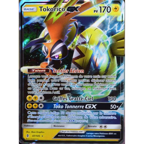 Carte Pokémon 47/145 Tokorico Gx 170 Pv Sl2 - Soleil Et Lune - Gardiens Ascendants Neuf Fr