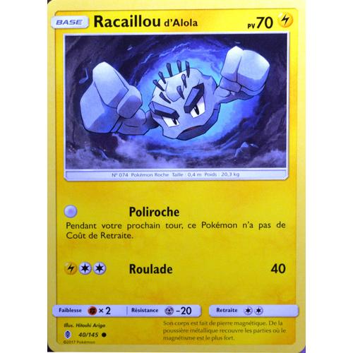 Carte Pokémon 40/145 Racaillou D'alola 70 Pv Sl2 - Soleil Et Lune - Gardiens Ascendants Neuf Fr