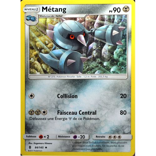Carte Pokémon 84/145 Métang 90 Pv Sl2 - Soleil Et Lune - Gardiens Ascendants Neuf Fr