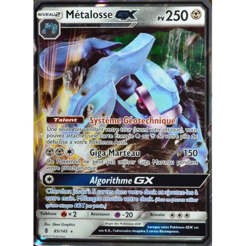 Carte Pokémon 85/145 Métalosse Gx 250 Pv Sl2 - Soleil Et Lune - Gardiens Ascendants Neuf Fr