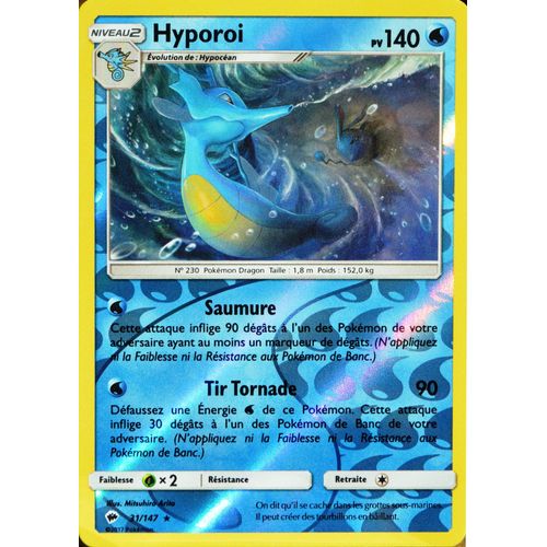 Carte Pokémon 31/147 Hyporoi 140 Pv - Holo Reverse Sl3 - Soleil Et Lune - Ombres Ardentes Neuf Fr