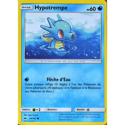 Carte Pokémon 29/147 Hypotrempe 60 Pv Sl3 - Soleil Et Lune - Ombres Ardentes Neuf Fr