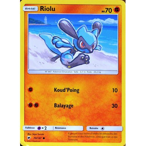 Carte Pokémon 70/147 Riolu 70 Pv Sl3 - Soleil Et Lune - Ombres Ardentes Neuf Fr