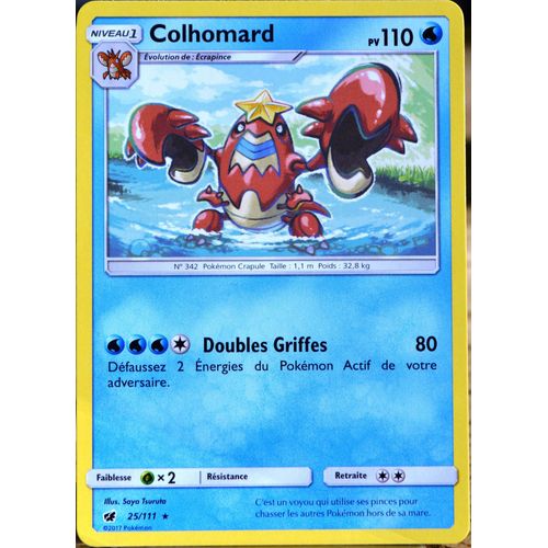 Carte Pokémon 25/111 Colhomard  110 Pv Sl4 - Soleil Et Lune - Invasion Carmin Neuf Fr