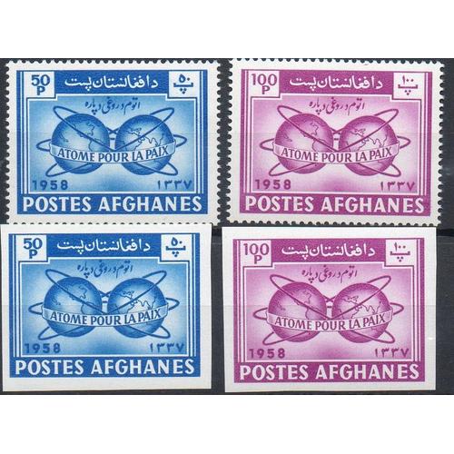 Afghanistan Timbres L'atome Pour La Paix 1958