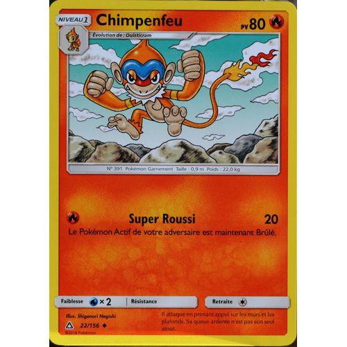 Carte Pokémon 22/156 Chimpenfeu Sl5 - Soleil Et Lune - Ultra Prisme Neuf Fr