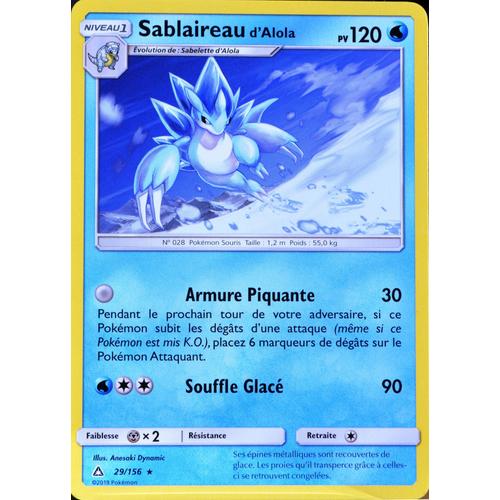 Carte Pokémon 29/156 Sablaireau D'alola Sl5 - Soleil Et Lune - Ultra Prisme Neuf Fr