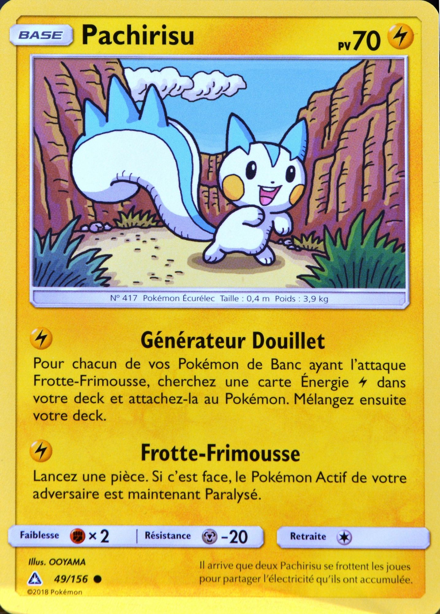 Carte Pokémon 49/156 Pachirisu Sl5 - Soleil Et Lune - Ultra Prisme Neuf Fr