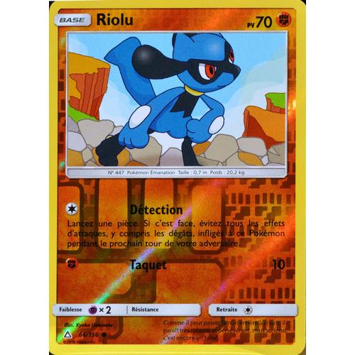 Carte Pokémon 66/156 Riolu - Reverse Sl5 - Soleil Et Lune - Ultra Prisme Neuf Fr