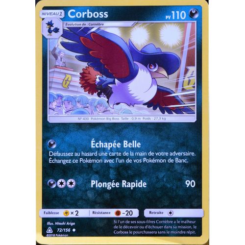 Carte Pokémon 72/156 Corboss Sl5 - Soleil Et Lune - Ultra Prisme Neuf Fr